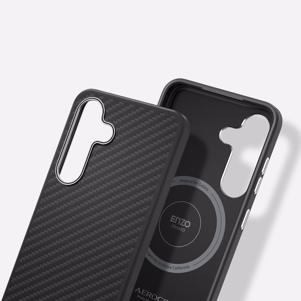 Etui magnetyczne Spigen Enzo Aramid do Galaxy S25, czarno-srebrne